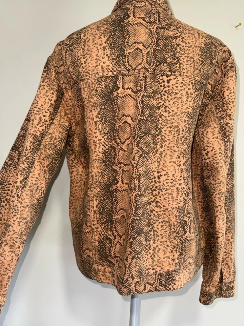 Free People Brown Snake-Print Jean Jacket - Picture 3 of 6